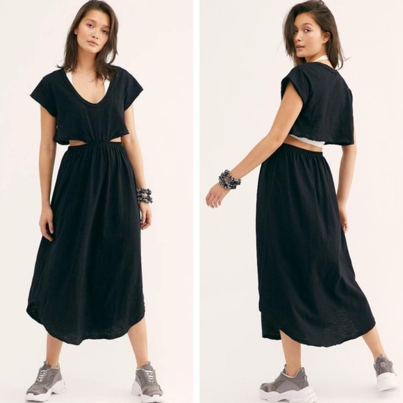 Free People Dresses & Skirts - Free People Beach Marigold Cutout Cotton Midi Dress Size Small Summer Bohemian
